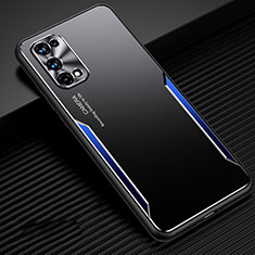 Handyhülle Hülle Luxus Aluminium Metall Tasche M01 für Realme X7 Pro 5G Blau