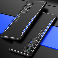 Handyhülle Hülle Luxus Aluminium Metall Tasche M01 für Vivo X60 Pro 5G Blau