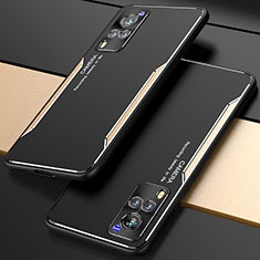 Handyhülle Hülle Luxus Aluminium Metall Tasche M01 für Vivo X60T 5G Gold