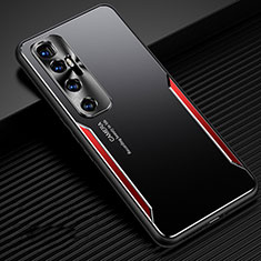 Handyhülle Hülle Luxus Aluminium Metall Tasche M01 für Xiaomi Mi 10 Ultra Rot