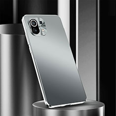 Handyhülle Hülle Luxus Aluminium Metall Tasche M01 für Xiaomi Mi 11 5G Silber