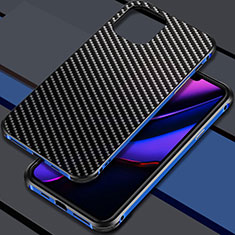 Handyhülle Hülle Luxus Aluminium Metall Tasche M02 für Apple iPhone 11 Pro Max Blau