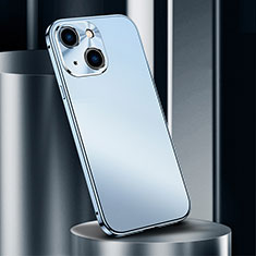 Handyhülle Hülle Luxus Aluminium Metall Tasche M02 für Apple iPhone 13 Mini Blau