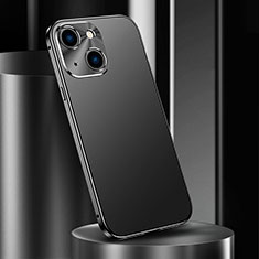Handyhülle Hülle Luxus Aluminium Metall Tasche M02 für Apple iPhone 14 Plus Schwarz