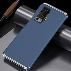 Handyhülle Hülle Luxus Aluminium Metall Tasche M02 für Vivo X50 Pro 5G Blau