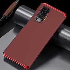 Handyhülle Hülle Luxus Aluminium Metall Tasche M02 für Vivo X50 Pro 5G Rot