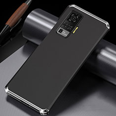 Handyhülle Hülle Luxus Aluminium Metall Tasche M02 für Vivo X51 5G Silber und Schwarz