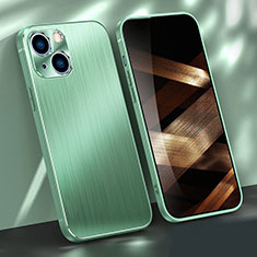Handyhülle Hülle Luxus Aluminium Metall Tasche M03 für Apple iPhone 15 Plus Grün