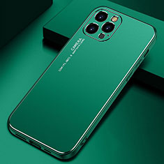 Handyhülle Hülle Luxus Aluminium Metall Tasche M04 für Apple iPhone 15 Pro Grün