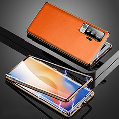 Handyhülle Hülle Luxus Aluminium Metall Tasche M04 für Vivo X50 5G Orange