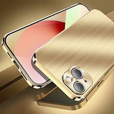 Handyhülle Hülle Luxus Aluminium Metall Tasche M06 für Apple iPhone 14 Plus Gold
