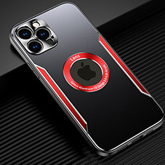 Handyhülle Hülle Luxus Aluminium Metall Tasche M07 für Apple iPhone 13 Pro Max Rot