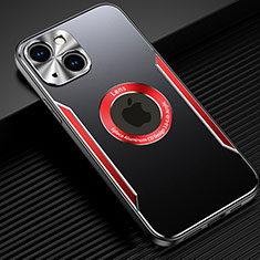 Handyhülle Hülle Luxus Aluminium Metall Tasche M07 für Apple iPhone 15 Rot