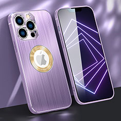 Handyhülle Hülle Luxus Aluminium Metall Tasche M08 für Apple iPhone 13 Pro Max Violett