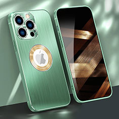 Handyhülle Hülle Luxus Aluminium Metall Tasche M08 für Apple iPhone 14 Pro Grün