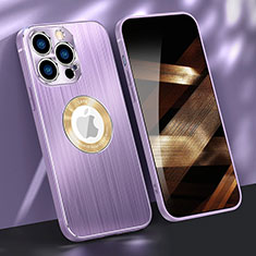 Handyhülle Hülle Luxus Aluminium Metall Tasche M08 für Apple iPhone 14 Pro Max Violett