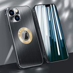 Handyhülle Hülle Luxus Aluminium Metall Tasche M08 für Apple iPhone 14 Schwarz