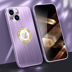 Handyhülle Hülle Luxus Aluminium Metall Tasche M08 für Apple iPhone 15 Plus Violett