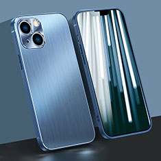 Handyhülle Hülle Luxus Aluminium Metall Tasche M09 für Apple iPhone 13 Blau