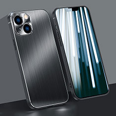 Handyhülle Hülle Luxus Aluminium Metall Tasche M09 für Apple iPhone 14 Plus Schwarz