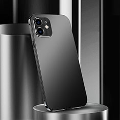 Handyhülle Hülle Luxus Aluminium Metall Tasche N01 für Apple iPhone 12 Schwarz
