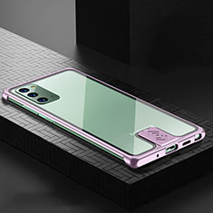 Handyhülle Hülle Luxus Aluminium Metall Tasche N03 für Samsung Galaxy Note 20 5G Rosa