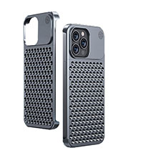 Handyhülle Hülle Luxus Aluminium Metall Tasche QC1 für Apple iPhone 13 Pro Schwarz