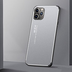 Handyhülle Hülle Luxus Aluminium Metall Tasche T01 für Apple iPhone 11 Pro Silber
