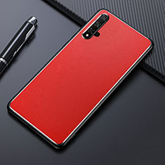 Handyhülle Hülle Luxus Aluminium Metall Tasche T01 für Huawei Nova 5T Rot