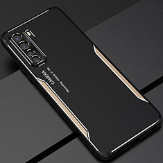 Handyhülle Hülle Luxus Aluminium Metall Tasche T01 für Huawei Nova 7 SE 5G Gold