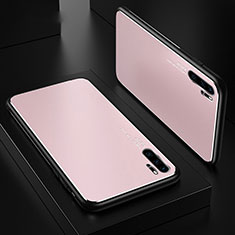 Handyhülle Hülle Luxus Aluminium Metall Tasche T01 für Huawei P30 Pro New Edition Rosa
