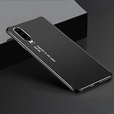 Handyhülle Hülle Luxus Aluminium Metall Tasche T01 für Huawei P30 Schwarz