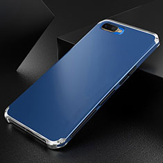 Handyhülle Hülle Luxus Aluminium Metall Tasche T01 für Oppo R15X Blau