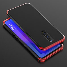 Handyhülle Hülle Luxus Aluminium Metall Tasche T01 für Oppo R17 Pro Rot