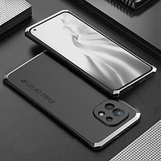 Handyhülle Hülle Luxus Aluminium Metall Tasche T01 für Xiaomi Mi 11 5G Silber und Schwarz