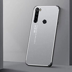 Handyhülle Hülle Luxus Aluminium Metall Tasche T01 für Xiaomi Redmi Note 8 Silber