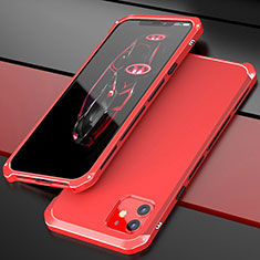 Handyhülle Hülle Luxus Aluminium Metall Tasche T02 für Apple iPhone 11 Rot