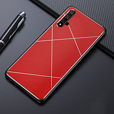 Handyhülle Hülle Luxus Aluminium Metall Tasche T02 für Huawei Honor 20 Rot