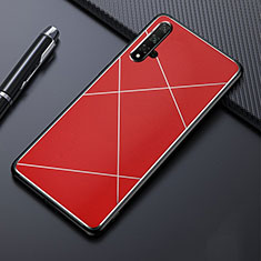 Handyhülle Hülle Luxus Aluminium Metall Tasche T02 für Huawei Honor 20S Rot