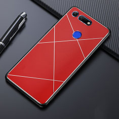 Handyhülle Hülle Luxus Aluminium Metall Tasche T02 für Huawei Honor View 20 Rot