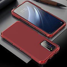 Handyhülle Hülle Luxus Aluminium Metall Tasche T02 für Huawei Honor X10 5G Rot