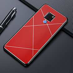 Handyhülle Hülle Luxus Aluminium Metall Tasche T02 für Huawei Mate 20 Rot