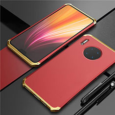 Handyhülle Hülle Luxus Aluminium Metall Tasche T02 für Huawei Mate 30 Gold und Rot