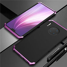 Handyhülle Hülle Luxus Aluminium Metall Tasche T02 für Huawei Mate 30 Pro 5G Violett und Schwarz