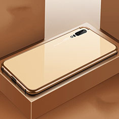 Handyhülle Hülle Luxus Aluminium Metall Tasche T02 für Huawei P20 Gold