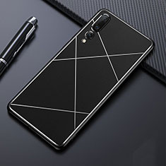 Handyhülle Hülle Luxus Aluminium Metall Tasche T02 für Huawei P20 Pro Schwarz