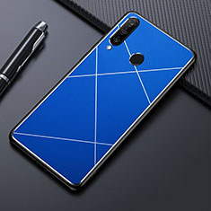 Handyhülle Hülle Luxus Aluminium Metall Tasche T02 für Huawei P30 Lite Blau