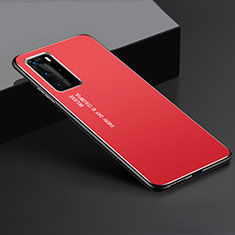 Handyhülle Hülle Luxus Aluminium Metall Tasche T02 für Huawei P40 Pro Rot