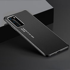 Handyhülle Hülle Luxus Aluminium Metall Tasche T02 für Huawei P40 Pro Schwarz