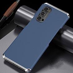 Handyhülle Hülle Luxus Aluminium Metall Tasche T02 für Oppo Reno4 Pro 5G Blau